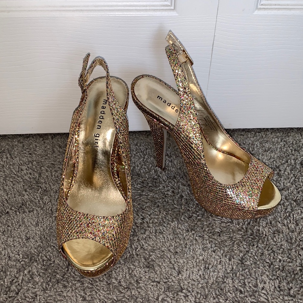 Gold multicolor Madden Girl Heels